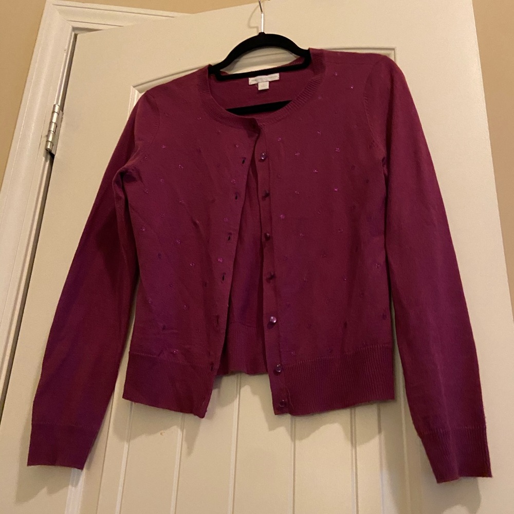 Purple cardigan with sparkles